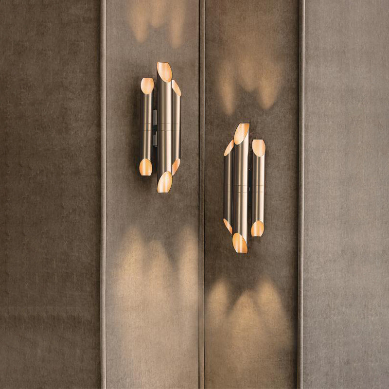 Luxury Cylindrical Iron Shade 3-Light Wall Sconce Lamp