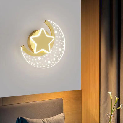Simplicity Aluminum Acrylic Moon Star LED Wall Sconce Lamp