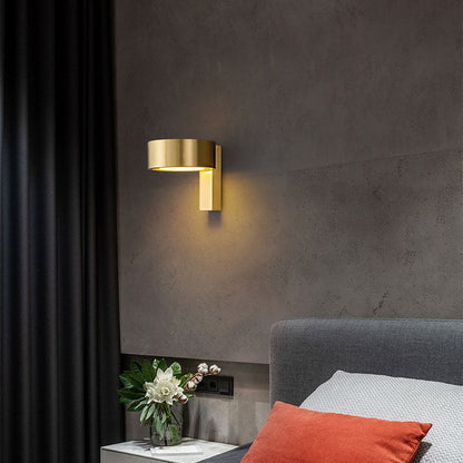 Round Rectangle Full Copper Acrylic LED Wall Sconce Lamp