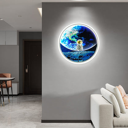 Children's Wrought Iron Imitation Moon LED Wall Sconce Lamp