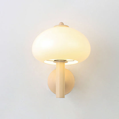 Simplicity Glass Mushroom Round 1-Light Wall Sconce Lamp
