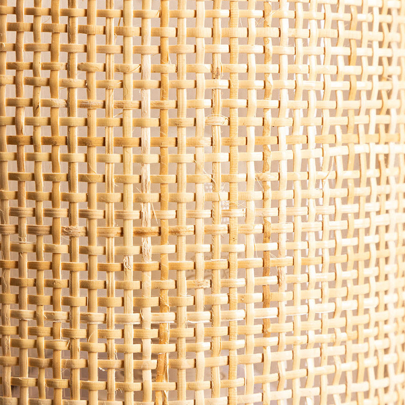 Japanese Half Cylinder Rattan 1-Light Wall Sconce Lamp