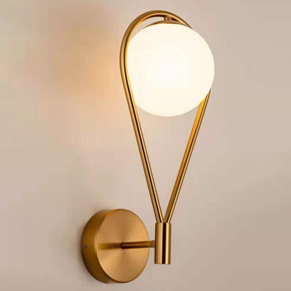 Scandinavian Glass Ball Oval Ring 1-Light Wall Sconce Lamp