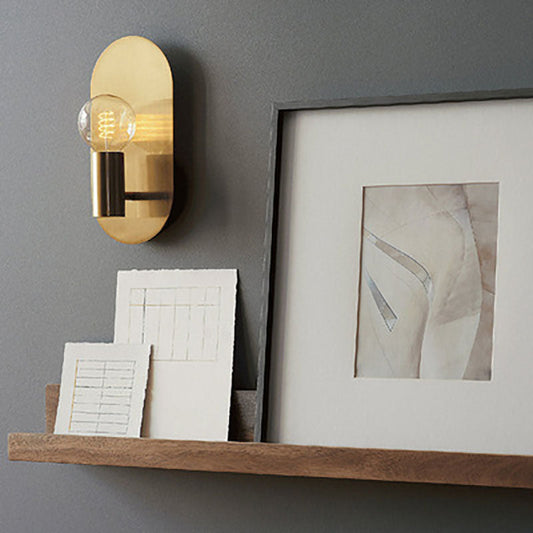 Contemporary Nordic Iron Oval Ball 1-Light Wall Sconce Lamp