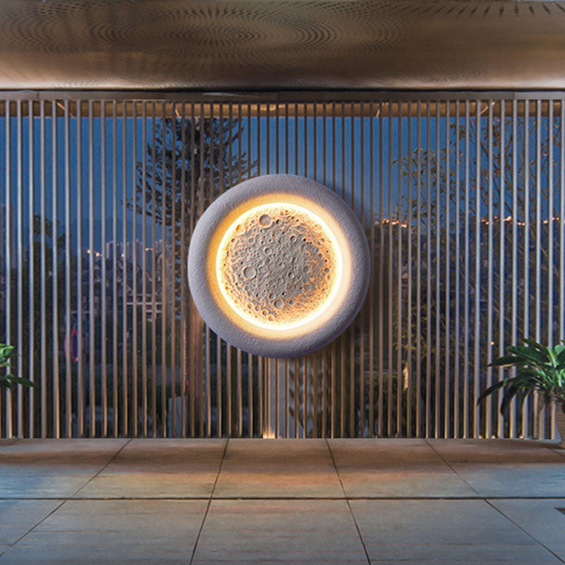 Chinese Moon Texture Shade LED Waterproof Wall Sconce Lamp