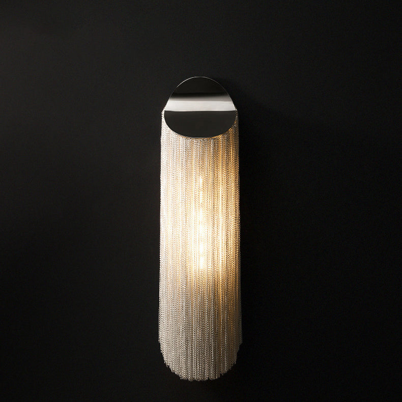Cylinder Tassel Hardware Plating 1-Light Wall Sconce Lamp