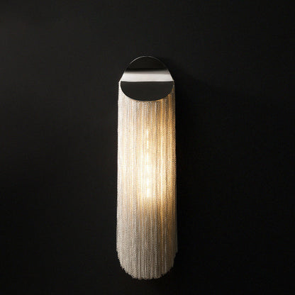 Cylinder Tassel Hardware Plating 1-Light Wall Sconce Lamp