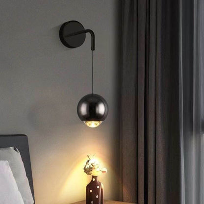 Minimalist Round Ball Aluminum Glass LED Wall Sconce Lamp