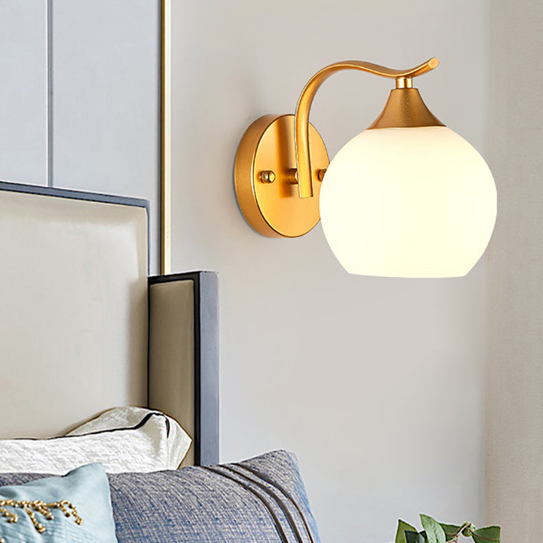 Simplicity Iron Glass Ball 1/2 Light Wall Sconce Lamp