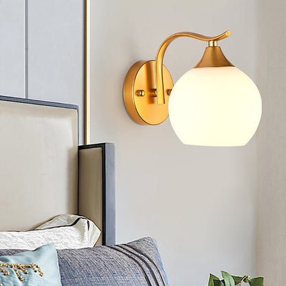 Simplicity Iron Glass Ball 1/2 Light Wall Sconce Lamp