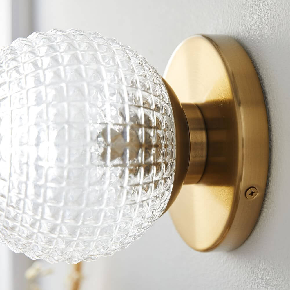 Retro Plaid Spherical Design 1-Light Wall Sconce Lamp