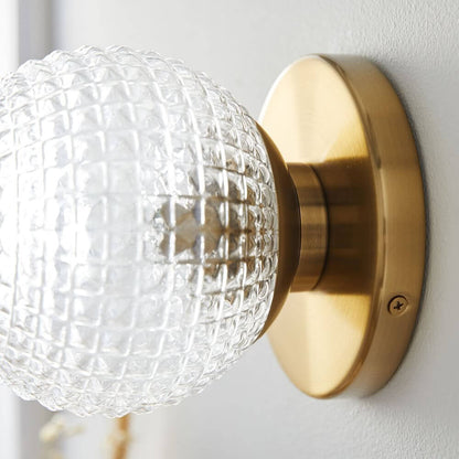 Retro Plaid Spherical Design 1-Light Wall Sconce Lamp