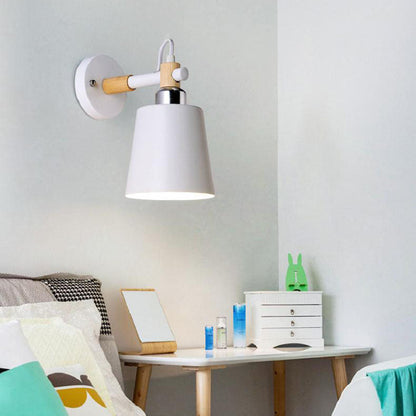 Scandinavian Wooden Iron 1-Light Wall Sconce Lamp