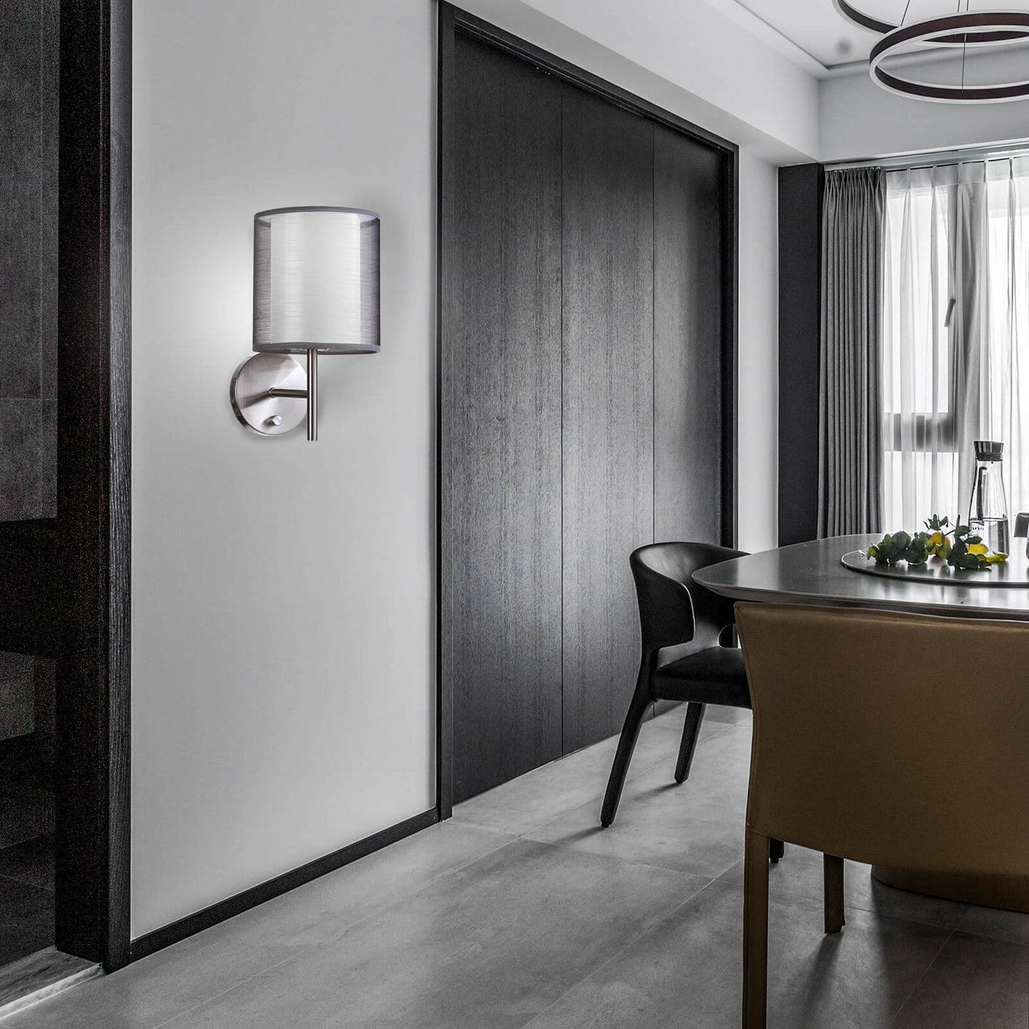 Minimalist Cylinder Iron Gauze 1-Light Wall Sconce Lamp