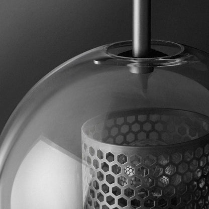 Iron Frame Spherical Glass Shade 1-Light Wall Sconce Lamp