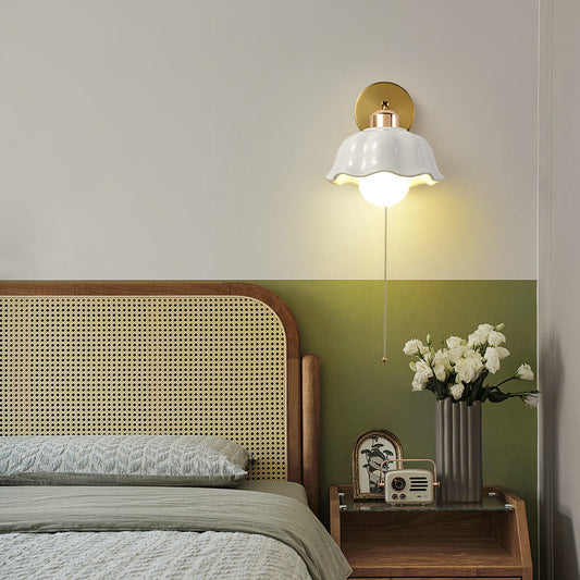 Modern Art Deco Flower Round 1-Light Wall Sconce Lamp