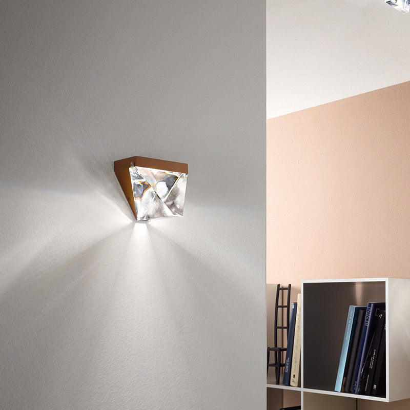 Creative Triangle Iron Crystal LED Wall Sconce Lamp