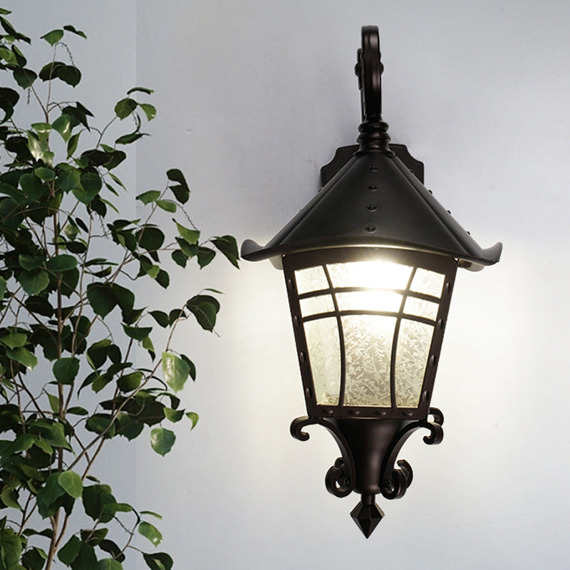 Waterproof Glass Cone Cylinder 1-Light Wall Sconce Lamp
