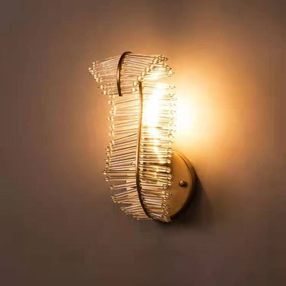 Creative Leaf Iron Glass 1/2 Light Wall Sconce Lamp
