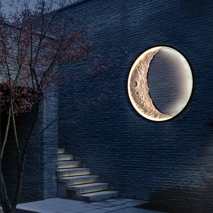 Modern Art Deco Round Metal Resin LED Wall Sconce Lamp