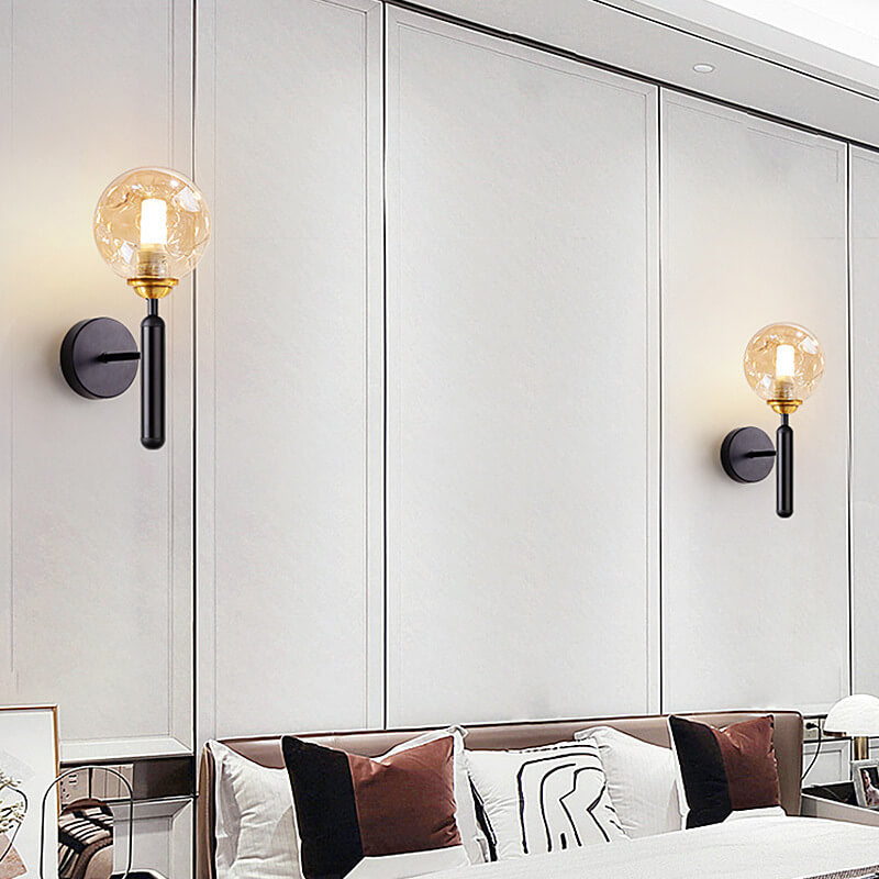 Simple Light Luxury Glass Sphere 1-Light Wall Sconce Lamp