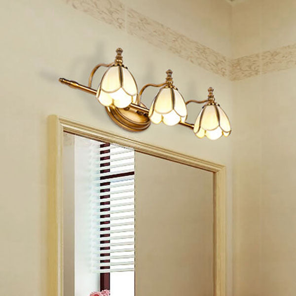 Light Iron Copper Glass LED Vanity Light Wall Sconce Lamp