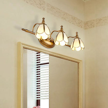 Light Iron Copper Glass LED Vanity Light Wall Sconce Lamp
