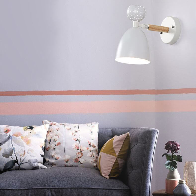 Macaron Solid Color Ironwood 1-Light Wall Sconce Lamp