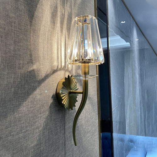 European Light Hardware Glass 1-Light Wall Sconce Lamp