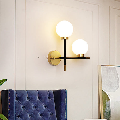 Simplicity Bean Molecular Glass 2-Light Wall Sconce Lamp
