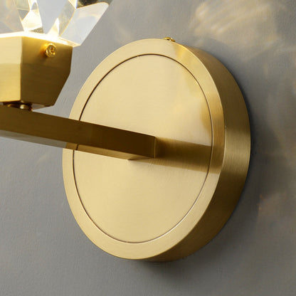 Luxury Full Copper Crystal Stone LED Wall Sconce Lamp