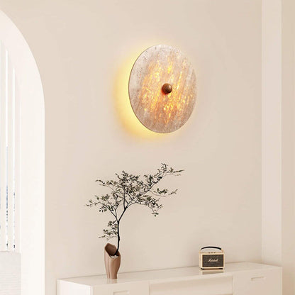 Creative Round Yellow Travertine LED Wall Sconce Lamp