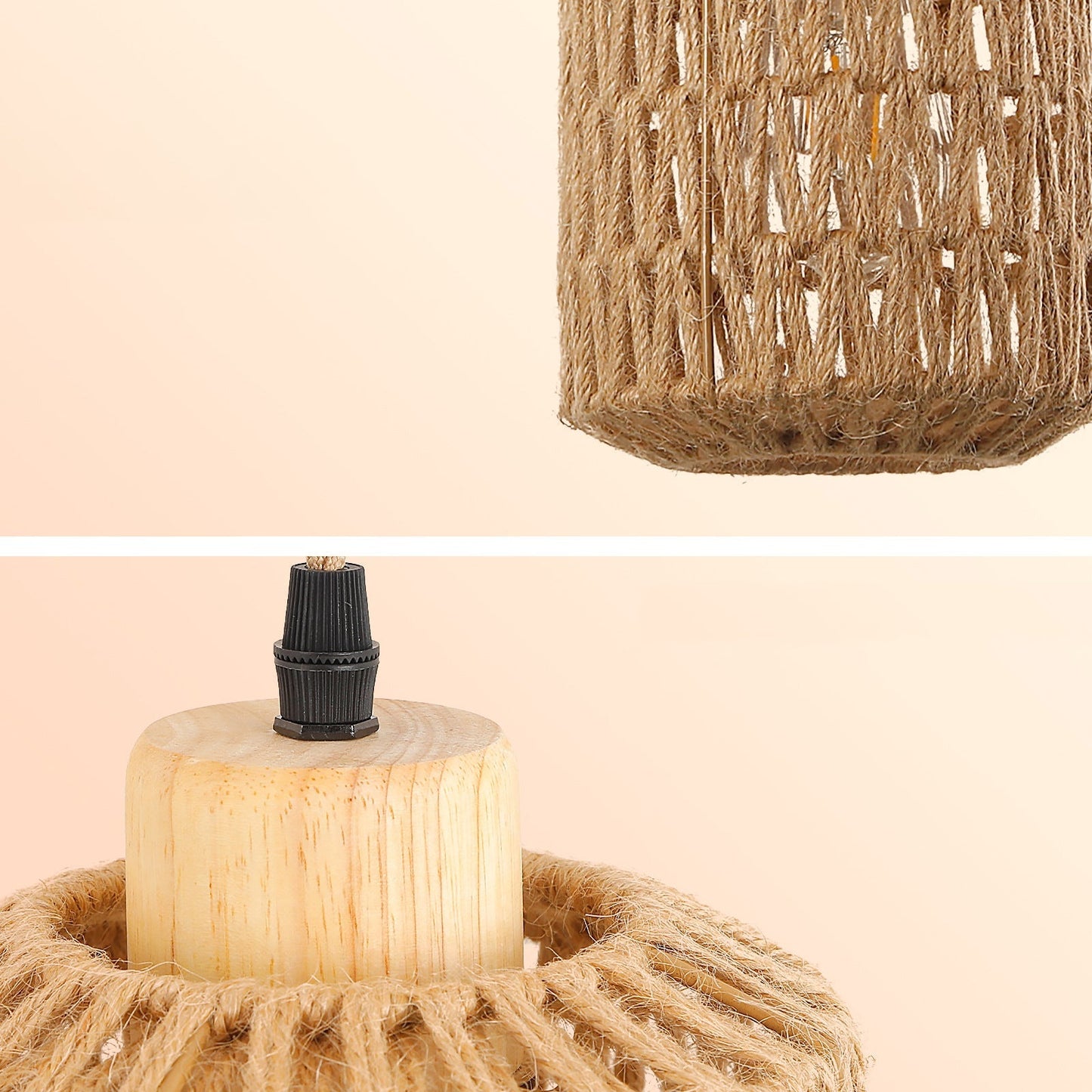 Lantern Weaving Rattan Wood Iron 1-Light Wall Sconce Lamp