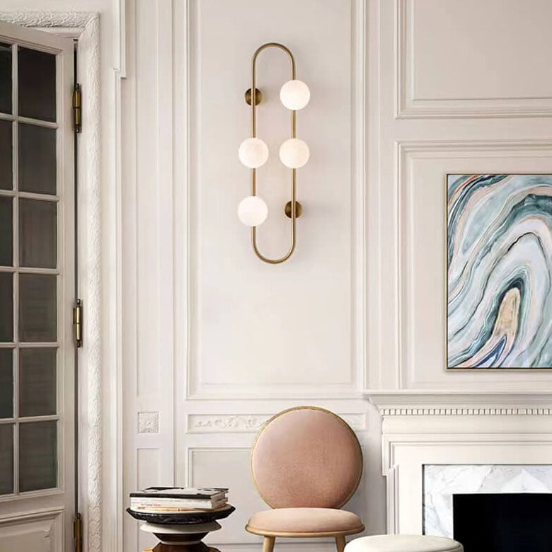 Nordic Glass Ball Oval Ring 2/4/6-Light Wall Sconce Lamp