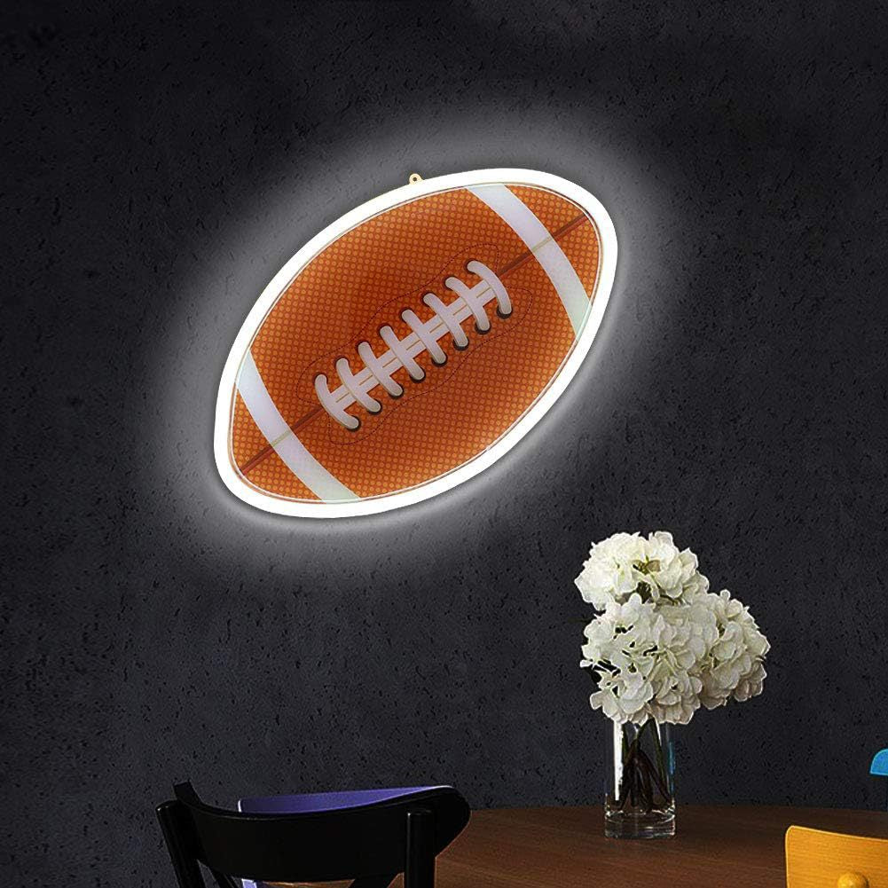 Football Shape Acrylic LED Neon Light Wall Sconce Lamp