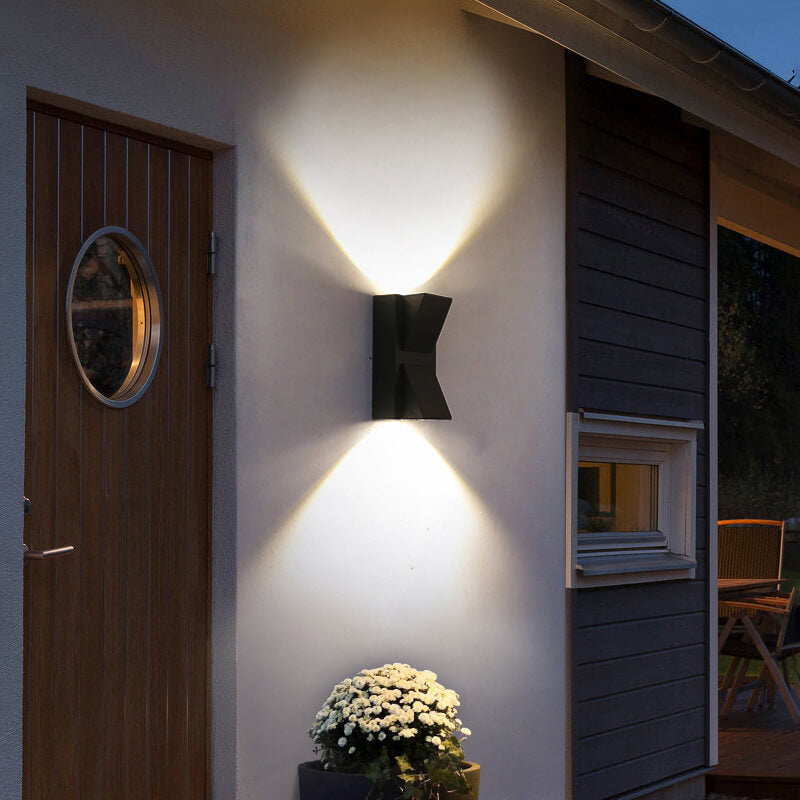 Geometric Square LED Outdoor Waterproof Wall Sconce Lamp