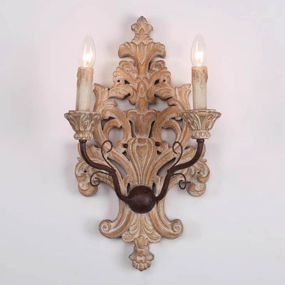 Rural Iron Double Head Candelabra 2-Light Wall Sconce Lamp