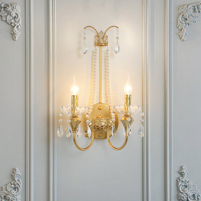 Iron Pendant Candlestick Holder 2-Light Wall Sconce Lamp