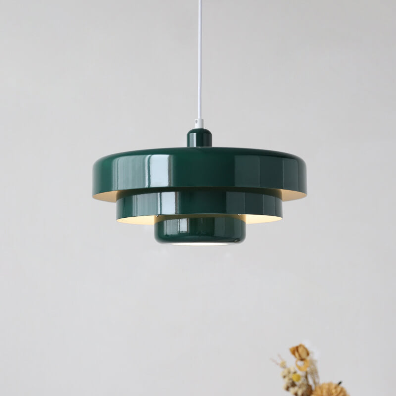 Nordic Vintage Multi-Layered Round Metal Pendant Light