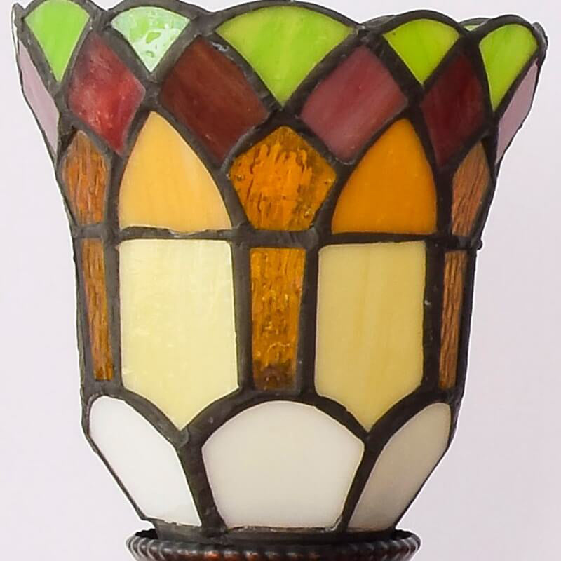 Tiffany Glass Mirror Front Light 3-Light Wall Sconce Lamp