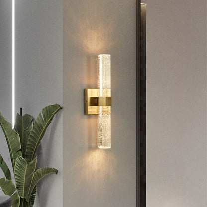 Luxury Cylinder Aluminum Crystal LED Wall Sconce Lamp