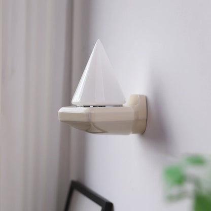 Minimalist Cone Iron Ceramic Glass 1-Light Wall Sconce Lamp