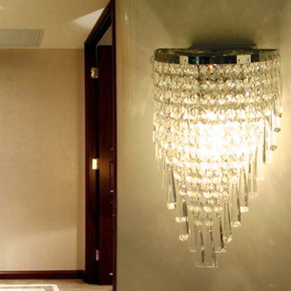Modern Luxury Crystal Tassel 2-Light Wall Sconce Lamp