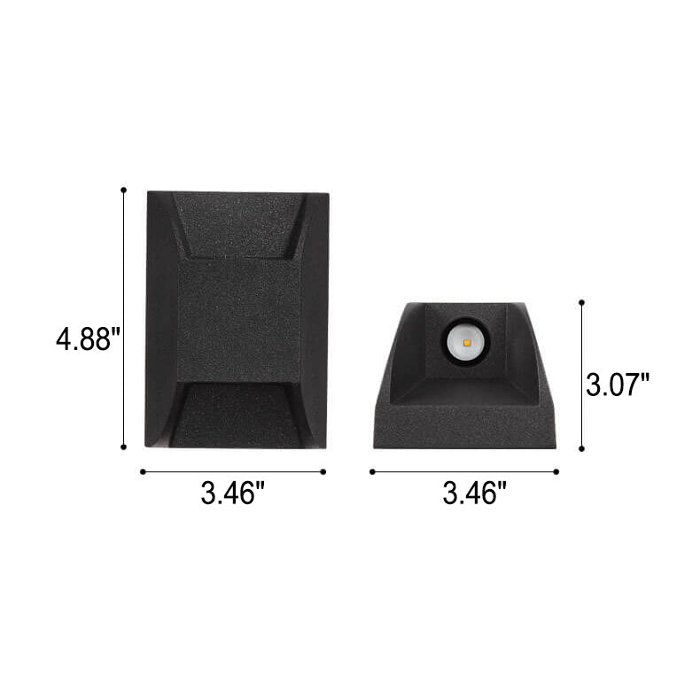 Outdoor Square Up and Down Glow LED Wall Sconce Lamp