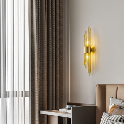 Cylindrical Copper Acrylic 2-Light Wall Sconce Lamp