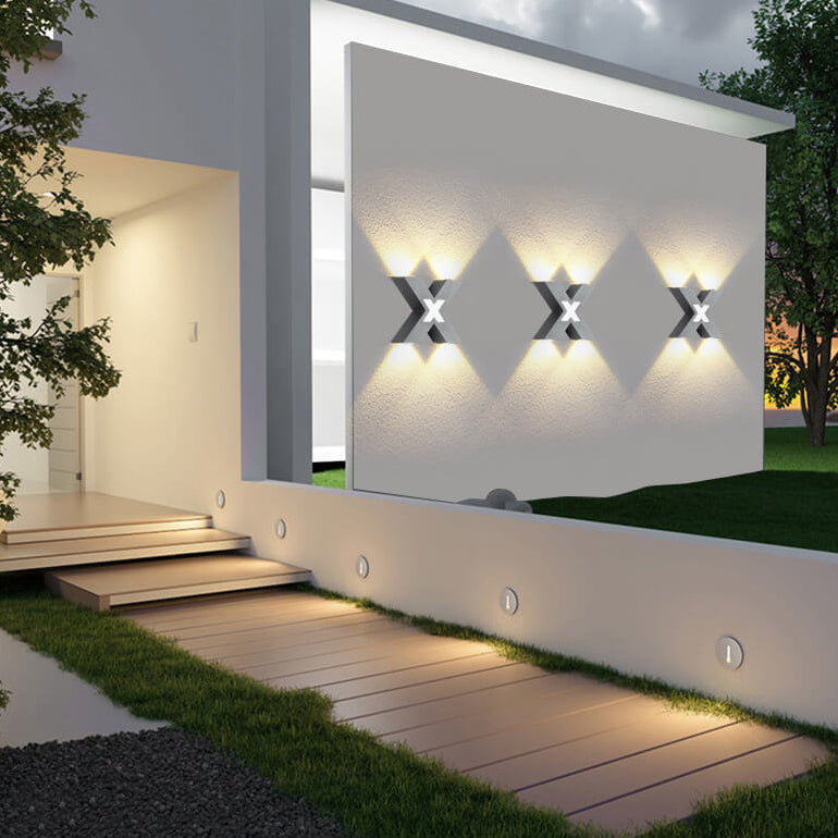 Minimalist Waterproof X-Shape Aluminum LED Wall Sconce Lamp