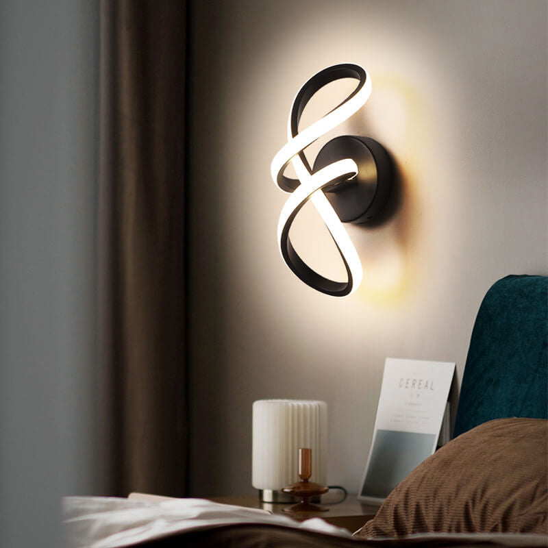 Nordic Twisted Line Shape Aluminum LED Wall Sconce Lamp