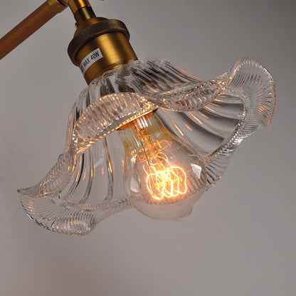 Retro Iron Glass Flower 1-Light Wall Sconce Lamp