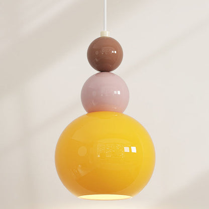 Round Gourd Petal Hardware Glass 1-Light Wall Sconce Lamp