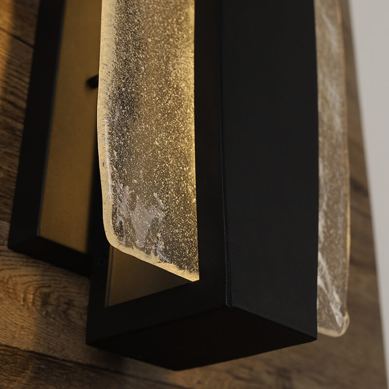 Minimalist Rectangle Aluminum Glass LED Wall Sconce Lamp